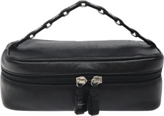 Ferragamo Vara Black Leather Clutch Bag (Pre-Owned)