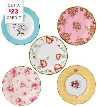 Royal Albert 100 Years Of Royal Albert 1950-1990 5Pc Plate Set With $23 Credit