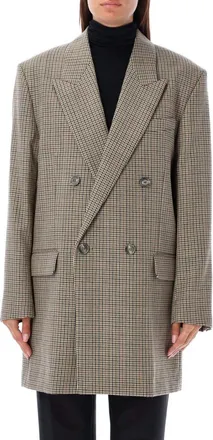 Ami Beige Notched Lapel Blazer