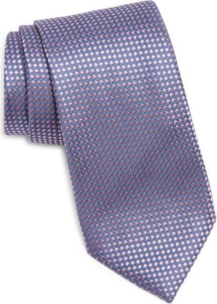 Canali Neat Silk Tie in Blue at Nordstrom