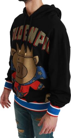 Dolce & Gabbana Black Sweater Pig of the Year Mens Hooded