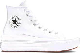 Converse Chuck Taylor All Star Move Hi - Sneakers alte in pelle bianche-Bianco