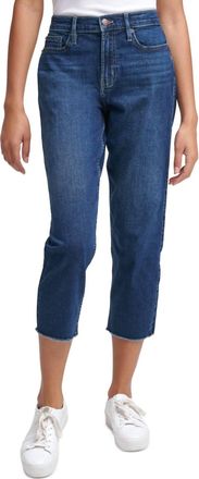 Calvin Klein High Rise Cropped Straight Leg Jeans In Saratoga