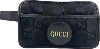 Gucci Black Nylon Canvas Leather Clutch Bag (Pre-Owned)