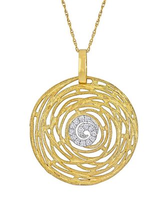Rina Limor 14K 0.15 Ct. Tw. Diamond Disc Pendant Necklace