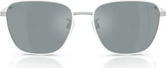 Oliver Peoples 57mm Roger Federer R-18 Polarized Square Sunglasses in White/Silver /Grey at Nordstrom