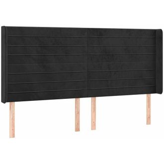 vidaXL Cabecero Con Orejas De Terciopelo Negro 183x16x118/128 Cm Vidaxl