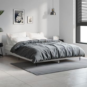 vidaXL Vidaxl - Estructura De Cama Madera De Ingenier&iacute;a Gris Sonoma 135x190 Cm