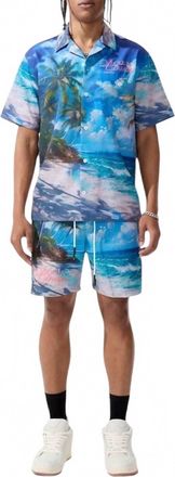 Jordan Craig Retro Wanderlust Party Short & Shirt Set In Clearwater