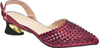 Generic Womens Shoes and Bags Match Set Sparkly Full Rhinestone Handbag Pointed Toe Thick Heel Shoes for Party Wedding