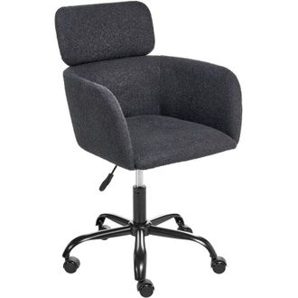 Beliani Desk Chair ALENA Boucle Black