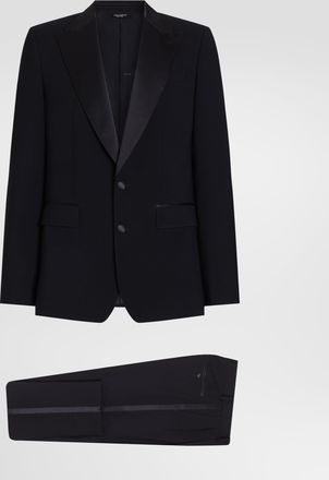 Dolce & Gabbana Single-breasted Wool Tuxedo Sicilia Light Suit - Man Suits And Blazers Blue 56