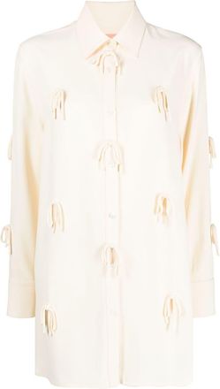 Viktor & Rolf bow-detail button-front shirt - women - Acetate/Viscose - S - Neutrals