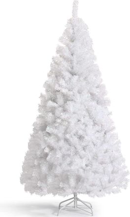 Costway 150 Cm &Aacute;rbol De Navidad Artificial Blanco, F&aacute;cil De Montar Con Bisagra Y 500 Ramas Y Base Plegable De Metal - Costway
