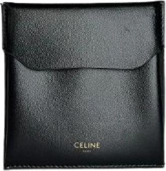 Celine Pre-owned Flat Leather Pouch - Dames - Vintage Accessoires - Zwart - ONE Size - Leer - Vintage