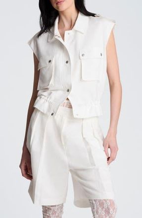Kenneth Cole Linen Blend Cargo Vest in Pure White at Nordstrom Rack, Size X-Large