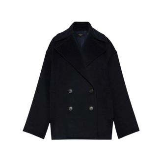 Max Mara Jassen, Dames, Blauw, 3Xs, Wol, Wkdalpe Jas