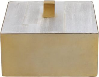 Sagebrook Home 6In Square Selenite Top Box