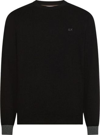 Sun 68 Crewneck Knit - Heren - Ronde hals truien - Zwart - XL - Katoen - Truien & Vesten
