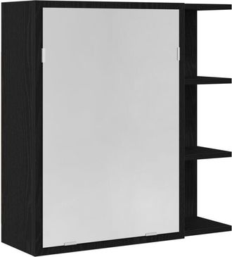 vidaXL Vidaxl - Armario con espejo de baño Roble negro 62.5 x 20.5 x 64 cm