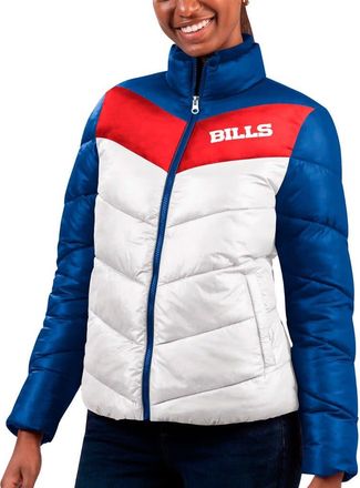 G-III 4Her by Carl Banks Womens G-III 4Her by Carl Banks White/Royal Buffalo Bills New Star Quilted Full-Zip Jacket at Nordstrom, Size Xx-Large