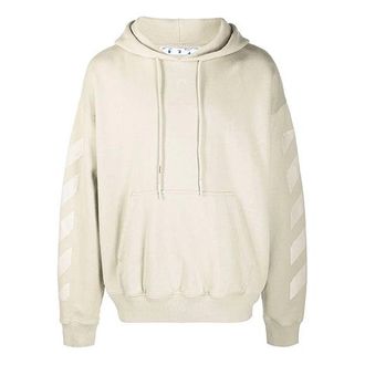 Off-white Mens Off-White FW21 Logo Rubber Arrow Pullover Loose Fit Beige OMBB085F21FLE0101717