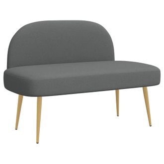 vidaXL Banco Tapizado Con Respaldo Gris Oscuro 110 X 60 X 76 Cm Vidaxl