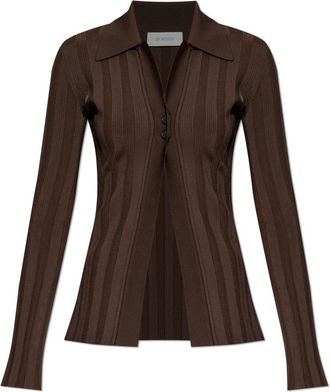 Sportmax Albio Ribbed Shirt - Dames - Overhemden - Bruin - M - Overhemden