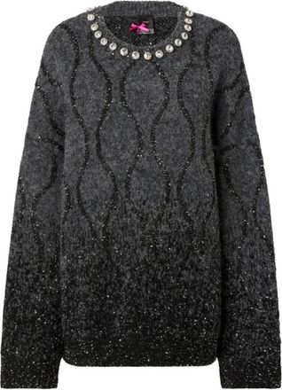 Pinko Ronde hals gebreid - Dames - Ronde hals truien - Grijs - S - Truien & Vesten