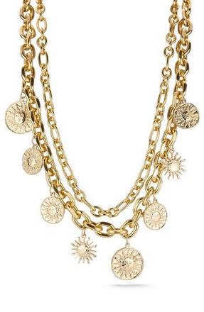 Sphera Milano Set of 2 Sun Charm Chain Necklaces in Gold at Nordstrom Rack