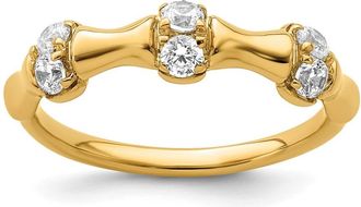 Diamond2Deal 14k Gold Lab Grown Diamond Wedding Band Ring 0.35Ct Clarity- VS Color- G-H