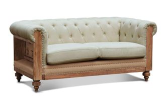 PIB Sof&aacute; chesterfield de 2 plazas en lino beige