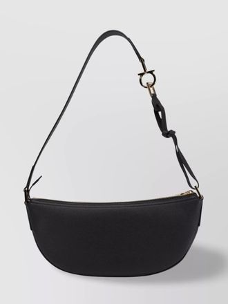 Ferragamo textured finish shoulder bags with adjustable strap