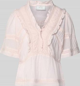 Neo Noir Neo Noir Blusenshirt mit H&auml;kelspitze Modell Evienne in Pink, Gr&ouml;&szlig;e 34
