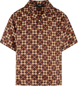 Amiri Brown MA Quad Pattern Silk Shirt