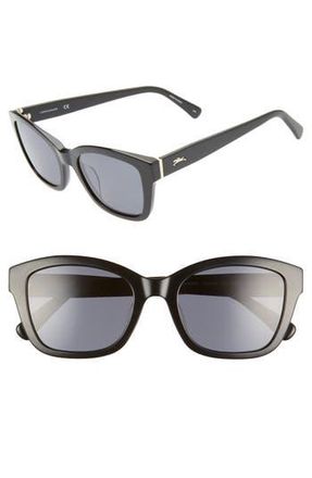 Longchamp Heritage 53mm Polarized Square Sunglasses in Black at Nordstrom Rack