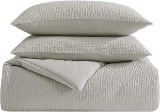 Vera Wang Puckered Duvet Set in Silver Leaf at Nordstrom Rack, Size Queen