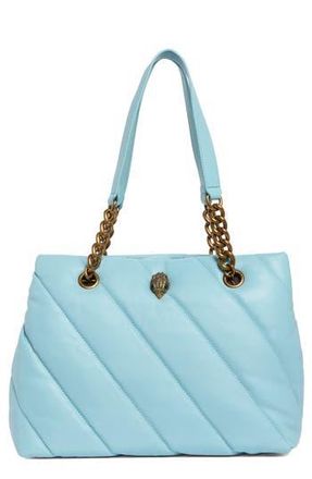 Kurt Geiger Soho Quilted Leather Shopper in Mid Blue at Nordstrom Rack