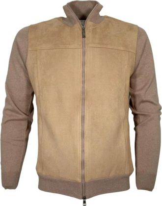 Cashmere Company Full Zip Jacket - Heren - Zomerjassen - Beige - XL - Katoen - Jassen