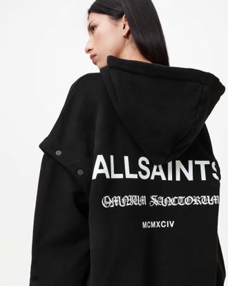 AllSaints Cotton Omnium Amphia Logo Hoodie, Size: S