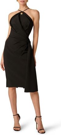 Aidan Mattox Crepe Sheath Dress in Black at Nordstrom, Size 10