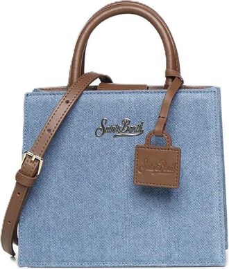 MC2 Saint Barth Structured Rectangular Handbag in Denim-Like Texture