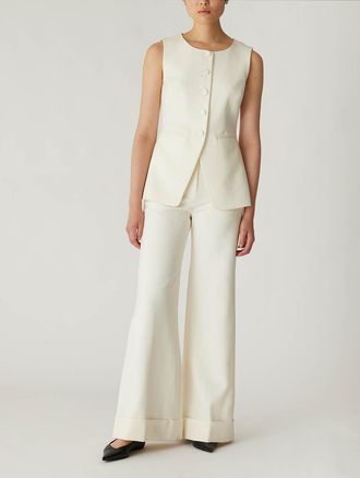 Rebecca Taylor Refined Suiting Button Front Vest