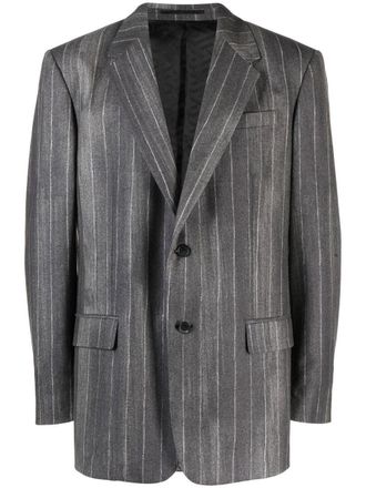 Versace Blazer monopetto gessato - Grigio