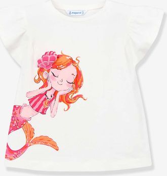 MAYORAL T-Shirt mit 3D-Muschel M&auml;dchen Mayoral wollwei&szlig;