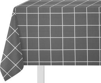 KASANOVA Tovaglia quadrettata 140x240 cm cotone grigio