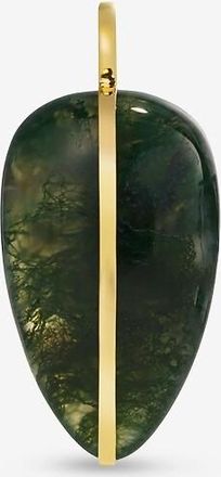 By Pariah Gelbgold-Anhänger mit Moosachat Pebble XL