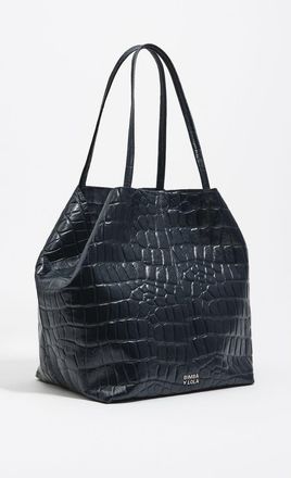 Bimba & Lola Mock Croc Large Leather Shopper Bag in Petrol Blue at Nordstrom