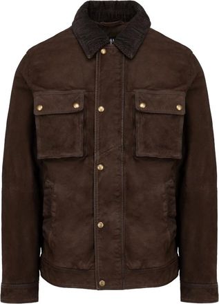Bomboogie Giacca in Pelle Scamosciata Maxen - - Jackets - Uomo - Marrone - 2XL