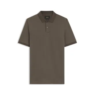 BOSS Regular-fit polo shirt in cotton-silk jacquard